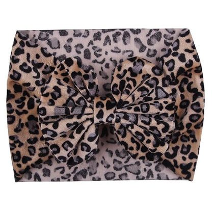 Bows for Baby Girls Headband, Newborn Bows Headbands Baby Hair Bows Hairbands Hair Accessories.(FD104) (leopard headband)