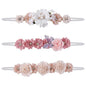 Flower Headband for Baby Girl Elastic Baby Floral Headbands Crown Hairbands Hair Accessories for Newborn Infant Toddlers Kids 3pcs/set