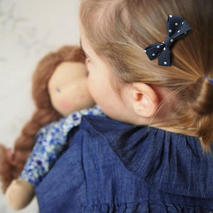 Baby Girls Hair Clips Bows Set 20 Pack 2'' Handmade Toddler Hair Accessories, Infant Fully Covered Barrettes for Kids Fine Hair