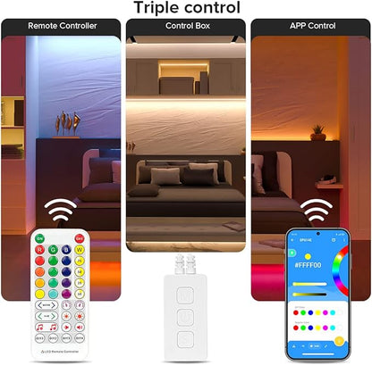 BTF-LIGHTING RGB LED Strip Music Controller SP613E Bluetooth APP Built-in Mic Group Control for 4 pin + R G B LED Module Strip Light Triple Control APP /3 Keys Button/IR Remote DC5V/12V/24V