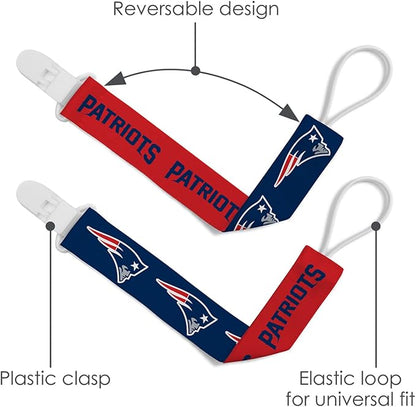 BabyFanatic Officially Licensed Unisex Pacifier Clip 2-Pack - NFL