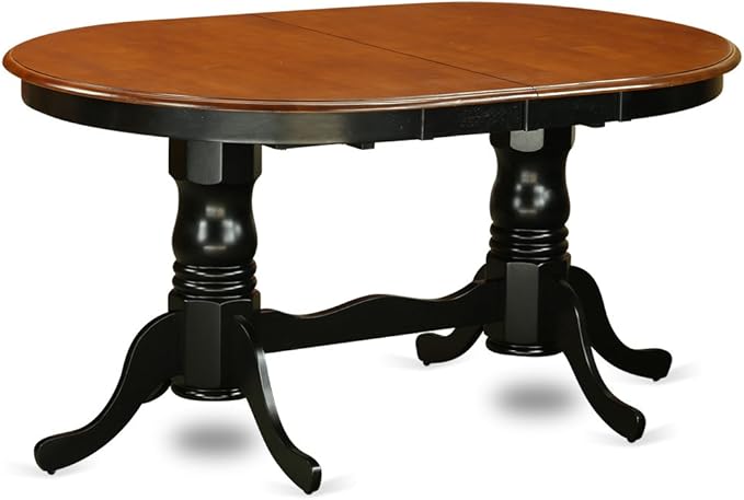 East West Furniture PLAV7-BCH-W 7 Piece Dining Room Furniture Set Consist of an Oval Kitchen Table with Butterfly Leaf and 6 Dining Chairs, 42x78 Inch, Black & Cherry
