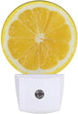 EKOBLA Plug-in Fresh Lemon Slice Night Light, Dusk to Dawn Sensor, Soft Warm LED Lighting, Cute Fruit Design Nightlight Decor for Bedroom Bathroom Hallway