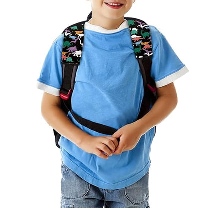ENLACHIC Baby Car Seat Belt Cover, Cute Dinosaur Print Car Seat Shoulder Strap Pads, Infant Car Seat Cushion Safety Seatbelt Protector for Kids Boys Girls,Black Dinosaur
