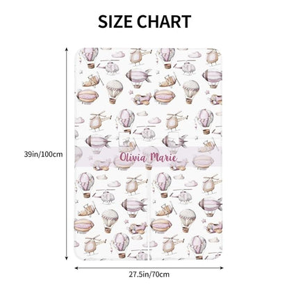 Personalized Baby Car Seat Canopy with Name – Custom Hot Air Balloon Minky Nursing Cover for Girls, Soft Stroller Cover for Infants & Newborns, Carseat Canopy for Breastfeeding