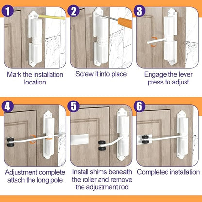 Automatic Door Closer, Adjustable Door Spring Closer Quiet & Heavy Duty Doors Stopper for Home & Commercial Use