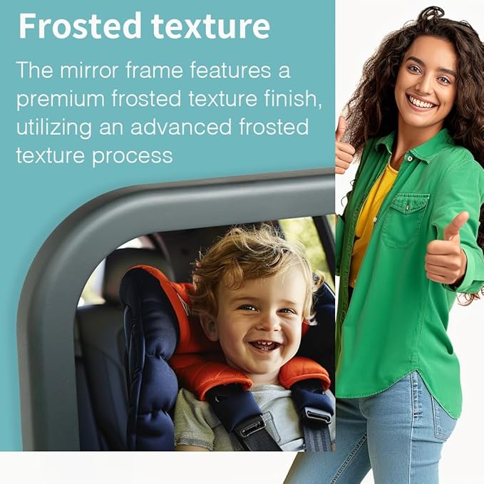 Funbliss 2-Pack Baby Car Mirror - Shake-Proof & Shatterproof, 360° Adjustable Angle, Clear Wide View for Rear-Facing Infants, Easy Install, Perfect Baby Travel Gear & Carseat Accessories