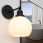 Wall Sconce Black Bathroom Light Fixtures with Milk Glass Modern Vanity Lights Vintage Sconces Wall Lighting for Living Room Bedroom Hallway Stairway E26 Hardwire