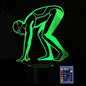 Optical Illusion 3D Sports Swimming Night Light 16 Colors Changing USB Power Remote Control Touch Switch Decor Lamp LED Table Desk Lamp
