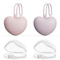 4pcs Pacifier Holder Case Set, 2pcs Silicone Portable Pacifier Pouch and 2pcs Transparent Pacifier Storage Container, Cute Heart Shape Pacifier Storage Case for Newborn Baby（Pink&Purple）