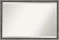 Amanti Art Grey Wall Mirror 26x38 Burnished Concrete Narrow Rectangle Bathroom Mirror for Wall Decor Living Room, Large Modern Contemporary Wood Frame, Hangs Horizonally and Vertically, Bathroom Decor