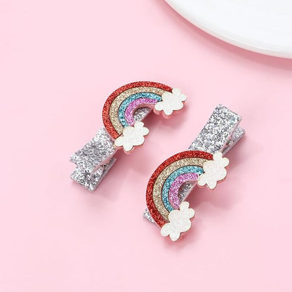 Baby Rainbow Cloud Headband Girls Hair Clips Pin Cloud Hair Band Rainbow Headwear BBG17 (Hair Clips-C)