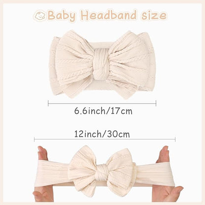 Yxiang 6 Colors Nylon Headbands with Bows, Handmade Hair Accessories for Newborn, Infant, Toddler, and Kids Girls