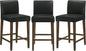 CHITA Counter Height Bar Stools Set of 3, 27" H Seat Height Upholstered Barstools, PU Leather in Black