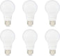Amazon Basics LED Light Bulbs, Energy Efficient 6W, 40 Watt Equivalent, E26 Standard Base, 2700, Dimmable, 10,000 Hour, Soft White, 6 Count