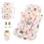 DILIMI Infant Car Seat Insert, Baby Car Seat Head Support with 3 Strap Paddings, Soft Newborn Car Seat Cushion for Stroller, Swing, Bouncers, Colorful Checkered