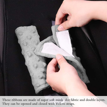Baby Head Pad and Strap Covers, Infant Car Seat Insert Cushion, Ultra Soft Head and Neck Cushion for Car Seat, Baby Car Seat Cushion (Gray)