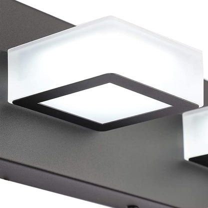 Ralbay 46" LED Modern LED Black Vanity Lights Fixtures 7 Lights Acrylic Matte Black Vanity Lights Modern Black Bathroom Wall Lighting Over Mirror
