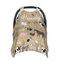Custom Baby Car Seat Canopy for Babies with Name, Personalized Farm Animals Baby Car Seats Covers for Boys, Opening Minky Nursing Breastfeeding Stroller Cover Infant Carseat Canopies for Newborn