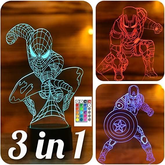 3D Illusion Night Light for Kids 7 Colors with Remote-Led Table Lamp-Bedroom Kids Night Light