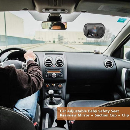 Aramox Baby Mirror,1Pc Adjustable Car Baby Child Back Seat Rear View Safety Mirror With Suction Cup Clip Black