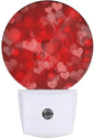 EKOBLA Red Heart Plug-in Night Light, Romantic Love Valentine Theme LED Nightlight with Auto Sensor for Home Decor