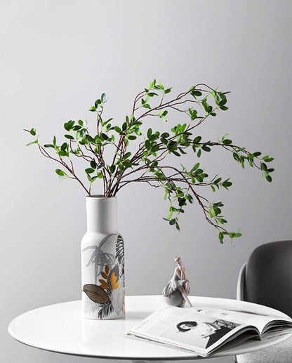 HWL Artificial Plant 43.3 Inch Green Branches Leaf Shop Garden Office Home Decoration (2 pcs)