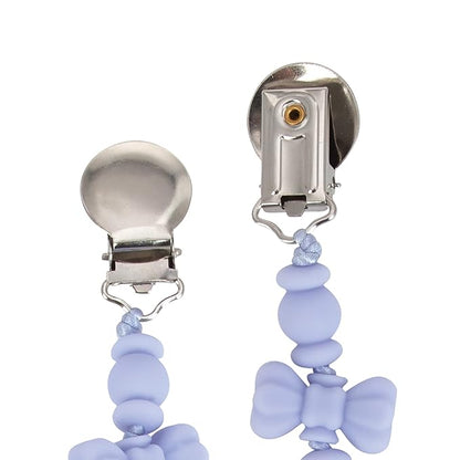 Nuby Pacifinder Silicone Pacifier Clip - Baby Pacifier Holder Clip with Convenient Hook Loop - Bowtie