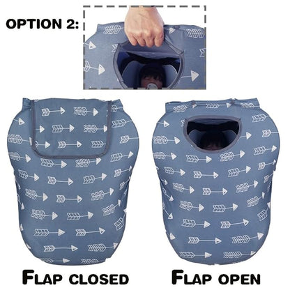 DODO NICI Car seat Covers for Babies, Stretchy Multi in 1 Baby Car Seat Cover, Carseat Cover Girls boy, Breastfeeding Cover, Window with Flap Cover, self-contained Pouch, Patent Design, Grey