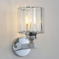 Hardwired Crystal Wall Sconces, Modern E27 Wall Lights, Silver Round Finish Wall Lamp for Living Room Bedroom Dining Room Hallway Entryway (Silver Round)
