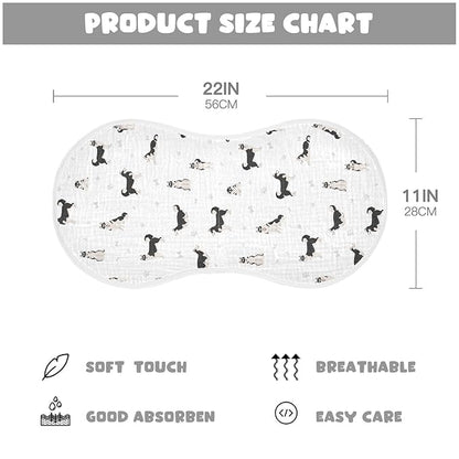 Muslin Baby Burp Cloths, Cute Dogs Siberian Husky Muslin Washcloths Baby Rags Comfy Soft Absorbent in for Newborn Boys and Girls 4 Piece 22 x 11 Inch