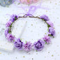 AKOAK 1 Pack Flower Crown, Bohemian Wreath for Girls Floral Tiara, Wedding Headband, Bride Bohemian Wreath/Baby Shower/Photo/Toddler (Purple)
