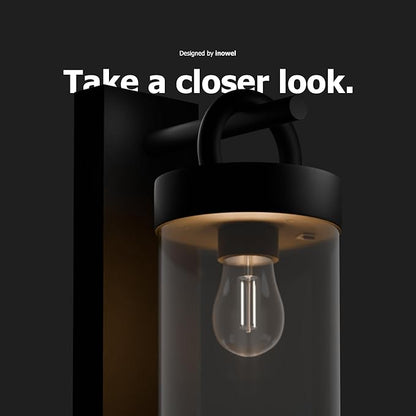 Wall Light Outdoor Lantern with Dusk to Dawn Sensor E26 Bulb (Not Include) Wall Mount Hang Lamp Wall Sconce Lighting Photocell Lights for Porch Front Door Garden IP44 Waterproof Max 28W
