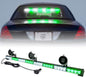 Xprite 35.5" Traffic Advisor Light Bar, LED Emergency Strobe Lights with 21 Flash Patterns, Suction Mount & Cigarette Plug, Strobe Lights for Trucks, SUV, Car - White & Green