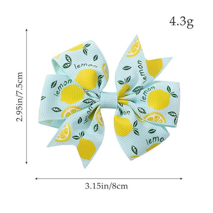 Lemon Bow Clips Baby Girls Fruits Bowknot Pin Kids Girls Yellow Lemon Hair Bow Clips BBG97 (Set-A)