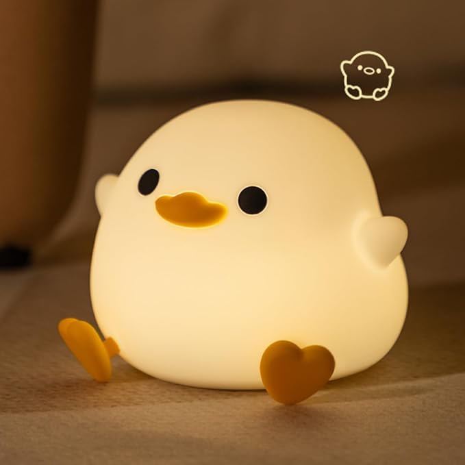 Cute Dodo Duck Night Light, LED Squishy Night Lamp, 2 Gears Dimmable Nursery Nightlight for Kids, Rechargeable Touch Lamp, Dorm Decor, Kids Funny Gifts (Dodo Duck)