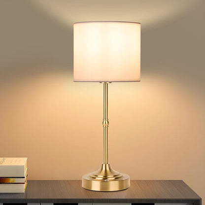HAPYGI Portable Cordless Table Lamp,Built-in 5200mAH Rechargeable Battery, Dimmable Touch Wireless Light, Bed Side Metal Desk Lamp，Restaurant/Bedroom/Bar/Coffee/Night Light (Antique Brass)