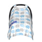 Personalized Cute Baby Elephant Baby Car Seat Canopy for Babies with Name, Car Seat Covers for Boys Girls, Peekaboo Opening Minky Nursing Breastfeeding Cover Infant Stroller Canopies for Newborn