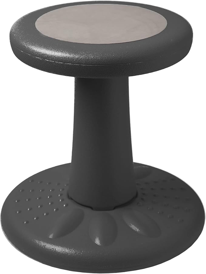 ActiveChairs Kids Wobble Stool, Flexible Classroom Seating Improves Focus, Posture & Helps ADHD/ADD. Get The Wiggles Out Active Fidget Chairs, Preschool | Elementary 14" Chair, Ages 3-7, Gray