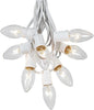 Novelty Lights Clear Hanging Incandescent Christmas String Lights - Retro Traditional C9 Indoor/Outdoor Light Set w/ 25 Mini Bulbs for Roof Lines, Patios (White Wire, 25' Long)