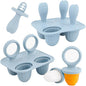 Silicone Popsicle Molds, Mini Breastmilk Popsicle Molds with Sticks, Frozen Breast Milk Teether Popsicle Maker Ice Pop Molds for Infant Feeding Spoon (2Set-Blue)