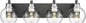 Bathroom Light Fixtures, 4-Light Black and Brushed Nickel Bathroom Vanity Light, 26 Inch Modern Wall Sconces with Globe Clear Glass Shade, Vanity Lighting Fixtures Over Mirror, VL195-KN-4