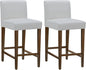CHITA Counter Height Bar Stools Set of 2, 27" H Seat Height Upholstered Barstools, PU Leather in White