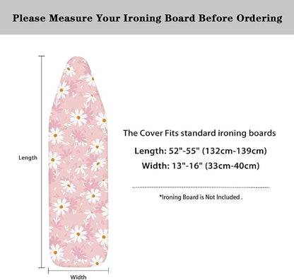 Petal Pink Ironing Covers with Thick Padding and Elasticized Edge Ironing Board