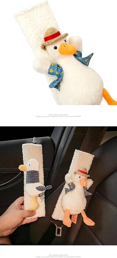 BNTR Car Seat Belt Cover 2PCS Stocking Stuffers Cute Creative White Cloud Safety Seatbelt Shoulder Pad Auto Accessory Neck Cushion Protector Seatbelt Shoulder Protector Nice Gift (2-Pack Cloud)