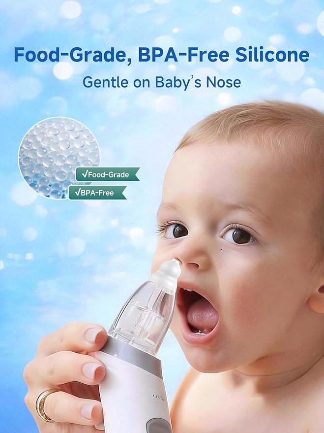 Nasal Aspirator Replacement Tips for Grownsy, Soft Silicone Baby Nose Suction Parts, BPA-Free Replacement Accessories for Electric Nasal Aspirator