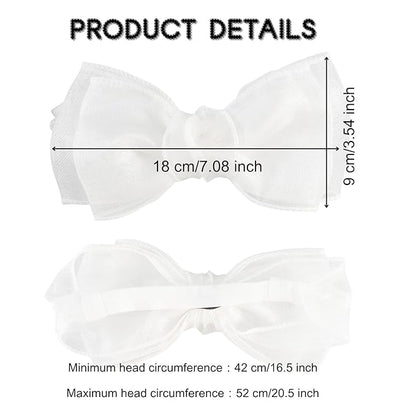 Lace Big Bow Baby Girls Headband Floral Hair Band Toddlers Newborn Infants Christening Baptism Party Hair Accessories for 0-36 Months Elastics Hairband (Style 7)