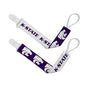 BabyFanatic Officially Licensed Unisex Pacifier Clip 2-Pack - NCAA Kansas State Wildcats - Officially Licensed Baby Apparel