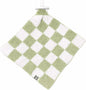 L+L USA Checkered Baby Lovey Pacifier/Teether Holder 10"x10" - DreamSoft Plush Fluffy Cuddly Soothie Reversible Mini Comfort Blanket - Cute Newborn Gift Essential Babies Boys Girls (Green/White)