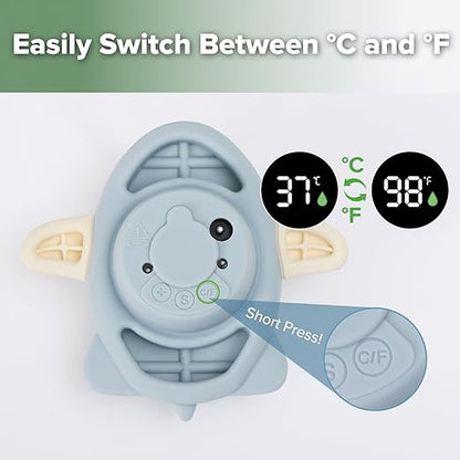 Haakaa Silicone Baby Bath Thermometer – Water Temperature Thermometer for Baby Safety, Floating Infant Bath tub Temp Thermometer for Newborns & Toddlers-Jet